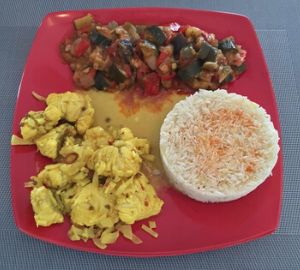 Recette lotte au curry et riz pilaf