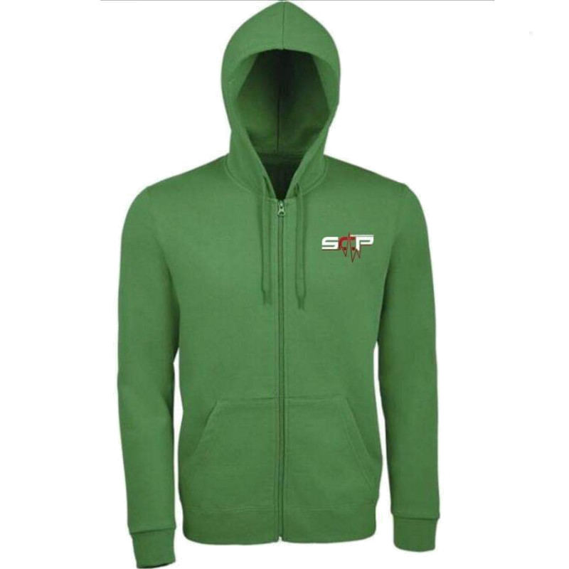 Pull zippé à capuche