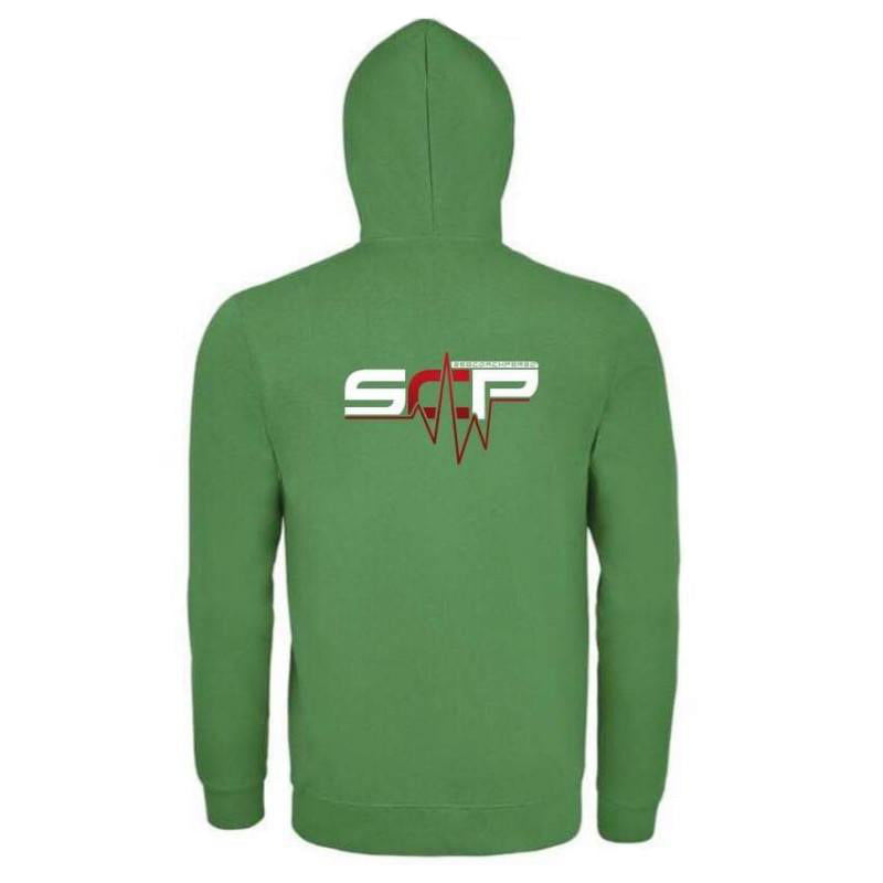 Pull zippé à capuche