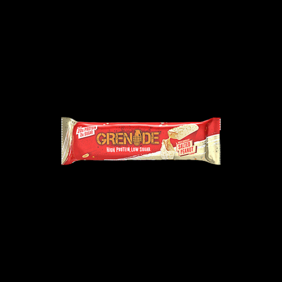 barre grenade white choco salted peanut