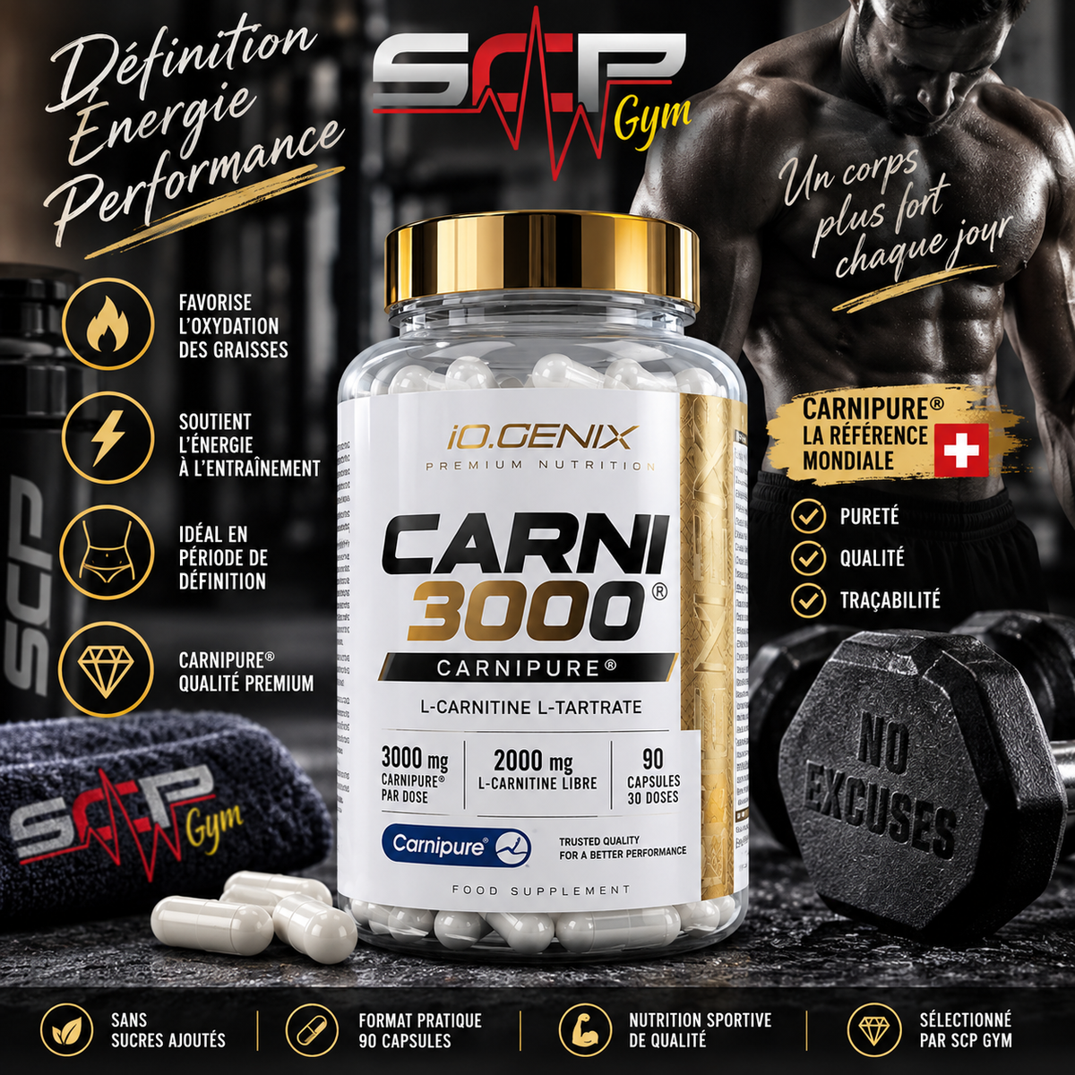 CARNI 3000 Carnipure® iO.GENIX – 90 capsules