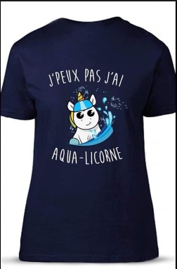 T-shirt licorne bleu Taille L